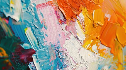 Fototapeta premium Abstract Impression: Macro Close-Up of Colorful Canvas