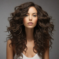 Fototapeta premium portrait of a woman with hair Generated by Ai 