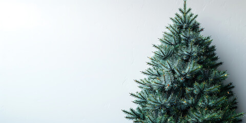 Obraz premium Elegant Christmas Tree Stock Image - Vibrant Green & Minimalist Design