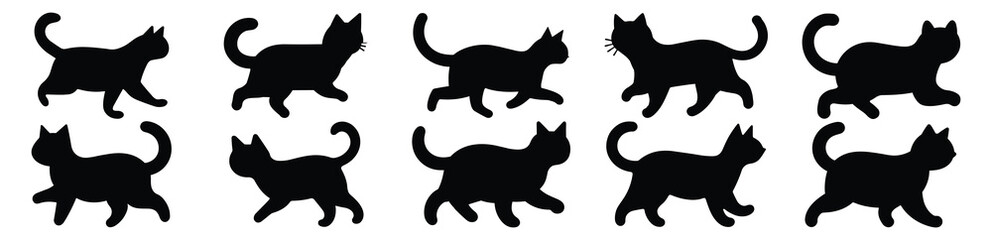 Cat silhouette set vector design big pack of illustration and icon