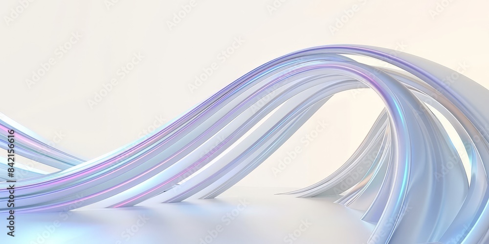 Wall mural smooth, abstract curves in a soft, 3d rendering.