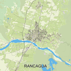 Rancagua, Chile map poster art