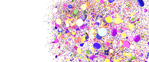 Confetti, paper triangle on the floor, fancy, colorful, celebration party