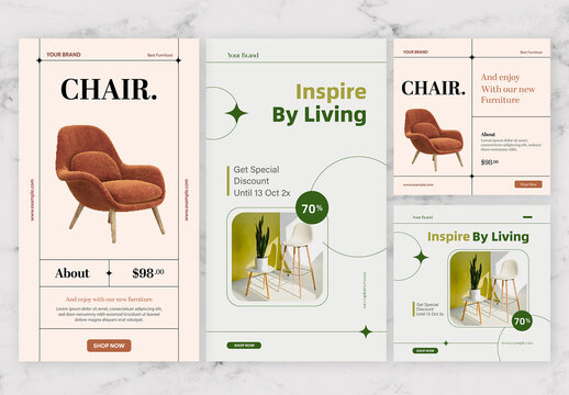 Green And Peach Furniture Social Media Story