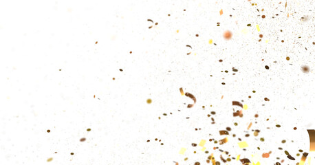 Mesmeric Shower: Mesmeric 3D Illustration Depicting Mesmerizing gold Confetti Rain