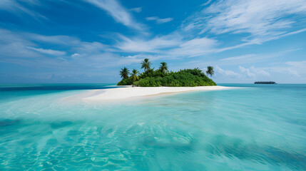 Fototapeta premium Tropical Getaway: Island with White Sandy Beaches