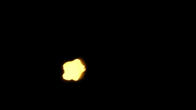 Battleship cannon or military tank gun muzzle flash with sparks and smoke from firing a round, three speeds included, 4k 25p 