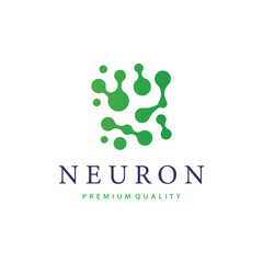 Neuron Logo, Neuron Nerve or Seaweed Vector Abstract Molecule Design, Template Illustration