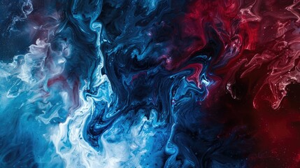 Abstract Texture in Blue and Deep Red Representing Water in Liquid State
