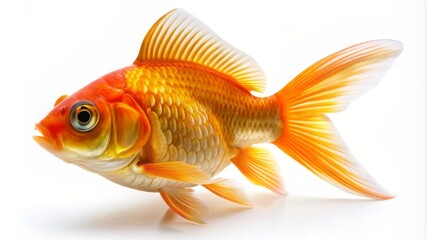 Obraz premium A goldfish is swimming in a tank