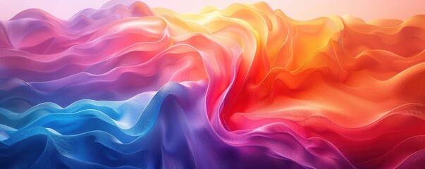 Colorful gradient spectrum in 3D render, abstract background, copy space
