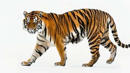 Obraz premium A prowling tiger with isolated background