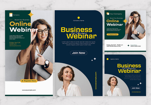 Green And Blue Business Webinar Social Media Story