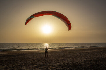paragliding on the beach