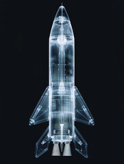 Holographic projection X-ray future technology advanced manned rocket concept
