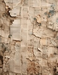 Weathered Memories, Vintage Newspaper Grunge Pattern Background