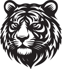 Tiger head silhouette vector art