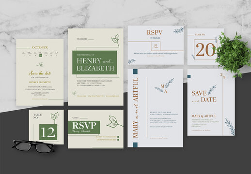 Green And Brown Natural Invitation