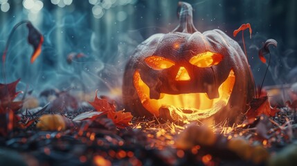 Fototapeta premium National Pumpkin Day concept, copy space. Halloween