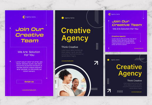 Blue And Yellow Agency Social Media Story Post 