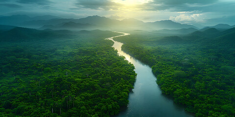 Vibrant Serenity: Untouched Aerial Landscape