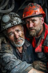 Fototapeta premium An Injured worker and his workmate