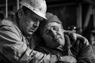 Fototapeta premium An Injured worker and his workmate