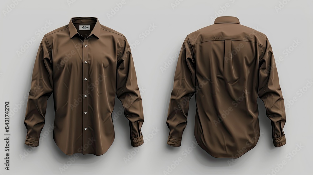 Sticker brown Shirt Design Template back and front