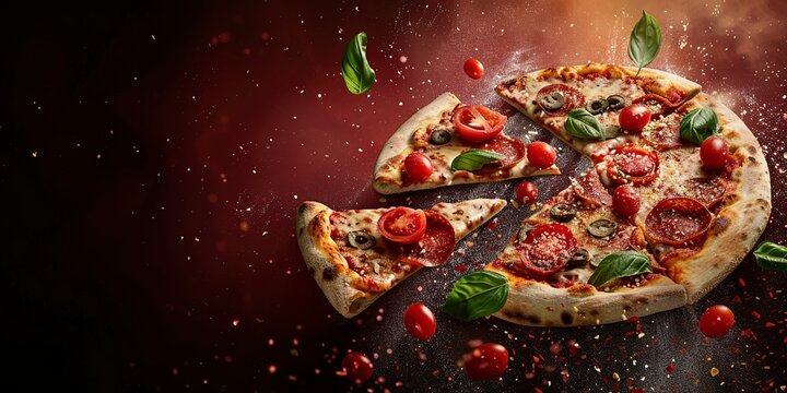 A traditional italian pizza margaret flying in sigh