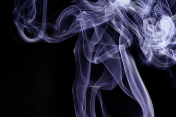 Obraz premium Close up of incense smoke abstract on black background
