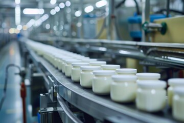 Obraz premium yogurt in the factory industry
