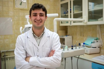 Fototapeta premium A Young dentist working in the dentistry hospital