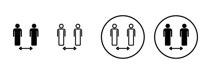 Social distancing icon vector isolated on white background. Keep distance sign. Coronavirus. Social Distancing and Self Quarantine.