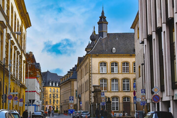 Naklejka premium ARQUITECTURA TRADICIONAL DE LA CAPITAL DE LUXEMBURGO.