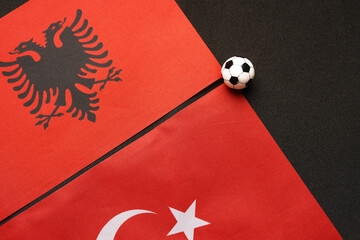 UEFA Euro 2024 Albania vs Turkey, Football match with national flags