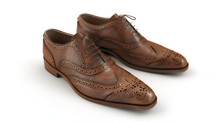 A pair of brown leather man boots with modern style nice outlook and laces looking like a wow
