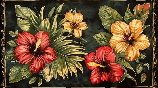 hawaiian traditional barkcloth pattern