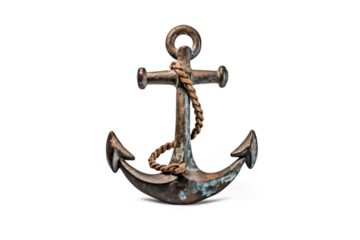 Rustic Ship's Anchor | Isolated on Transparent & White Background | PNG File with Transparency