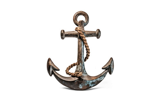 Rustic Ship's Anchor | Isolated on Transparent & White Background | PNG File with Transparency