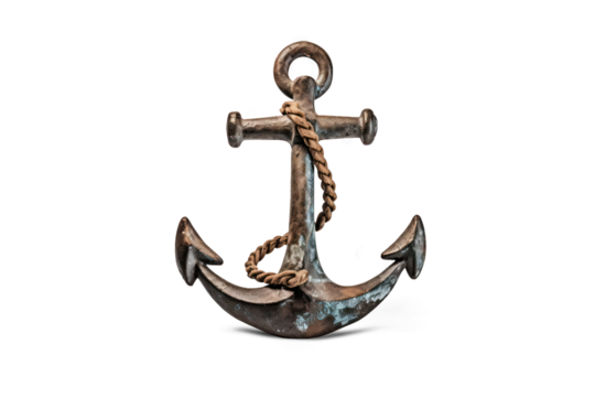 Rustic Ship's Anchor | Isolated on Transparent & White Background | PNG File with Transparency