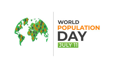 Vector illustration on the theme of World Population Day. Diverse people with Overcrowded, overloaded earth. Banner poster, flyer and background design.