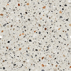 Terrazzo flooring vector seamless pattern. Italian terrazzo mosaic texture. Terrazzo seamless print tile. Concrete, granite, cement terrazo template. Terrazzo Floor material. Particles pebble, glass.