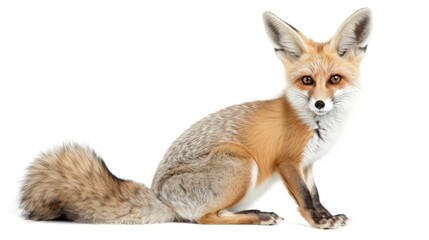 Fennec Fox full body clearly photo on white background , 