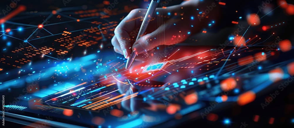 Poster Business analysis tools charts and graphs with statistics to analyze business potential and forecast.