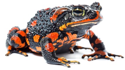 Obraz premium Fire-Bellied Toad full body clearly photo on white background , 
