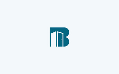 letter b with door logo vector illustration design template