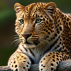 A striking close-up of a leopard, highlighting its captivating eyes and distinct spotted fur pattern.