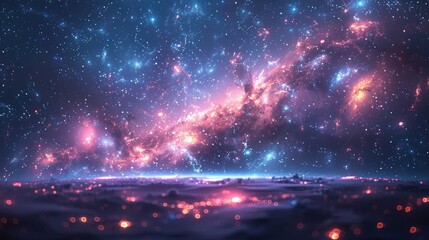 Obraz premium Expansive cosmos - grandeur of galaxies and the universe, revealing the infinite wonders and complexities of celestial bodies and the mysteries that lie within the vastness of space.