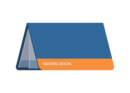 Opened saving book. Simple flat illustration.