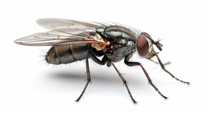 Fototapeta premium Fly animal full body clearly photo on white background , 